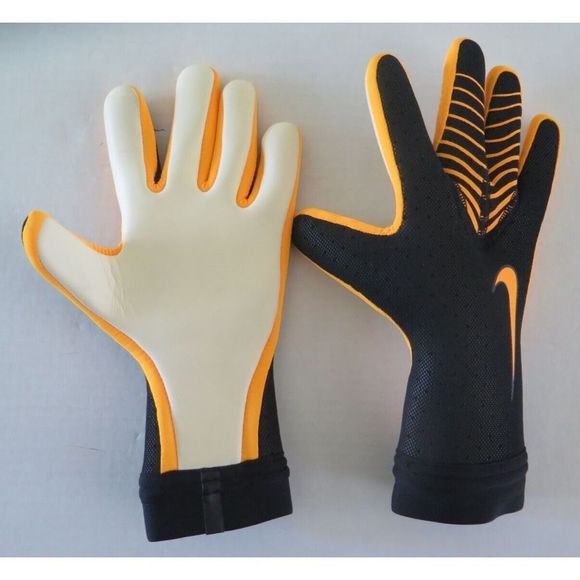 Nike CW5809 010 Unisex Sz 7 Black/Orange Mercurial Touch Elite Goalkeeper Gloves - Picture 2 of 3